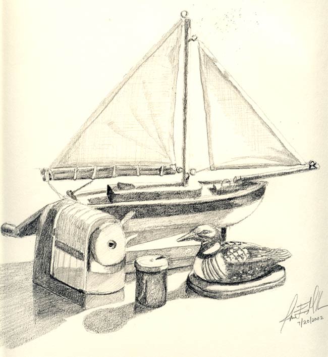 still life drawing. This drawing was done by John
